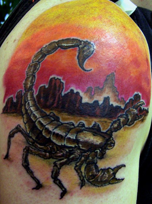 Skorpion na tle gÃ³r