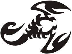 Czarny tribalowy skorpion