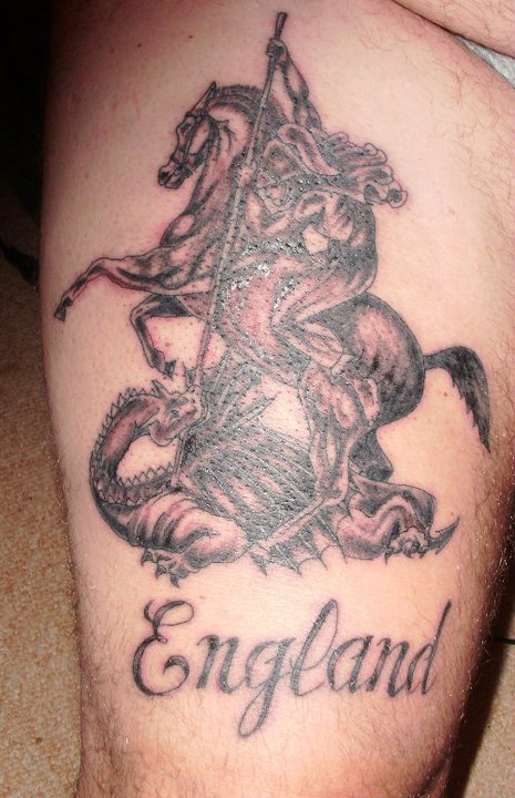 Rycerz na koniu zabijajÄ…cy smoka